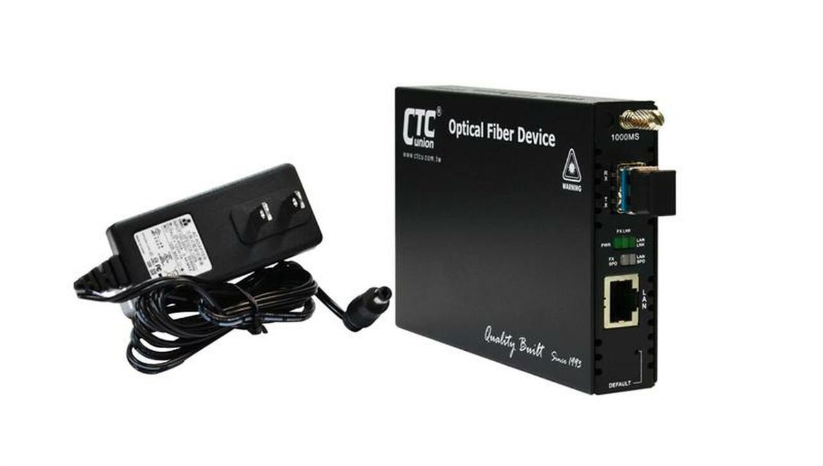 FRM220-1000MS-SM10 Gigabit Ethernet 1000Base-LX singlemode fiber media converter 1310nm LC 20Km, managed