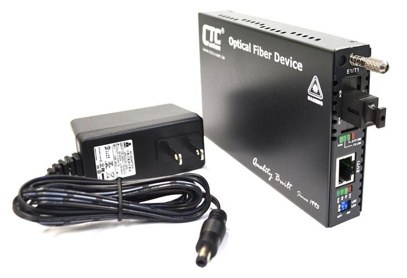 T1 RJ45 100ohm (and E1 120ohm) to single strand BiDi Tx:850nm/Rx:1310nm multi-mode fiber media converter (T1 modem), 2Km