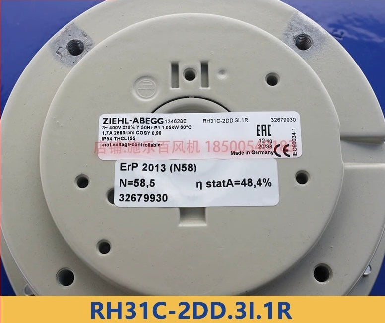 Brand new RH31C-2DD.3I.1R ZIEHL-ABEGG centrifugal fan 3-400V 50/60HZ