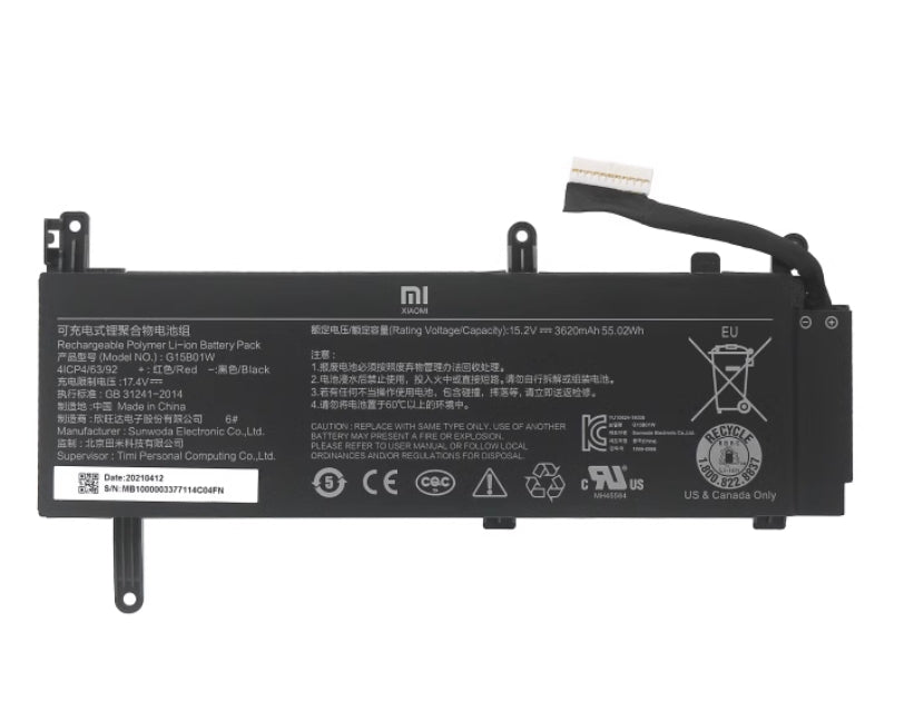 G15B01W G15BO1W Battery for XiaoMi Mi Gaming Laptop 2019 GTX1060 Intel I7