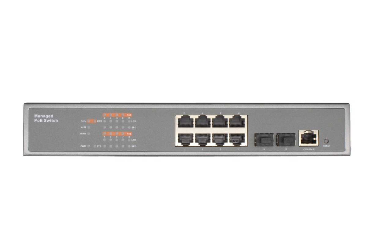 GES-802M-PSE Gigabit Ethernet 8+2 Gigabit ports high power POE switch (120W budget)