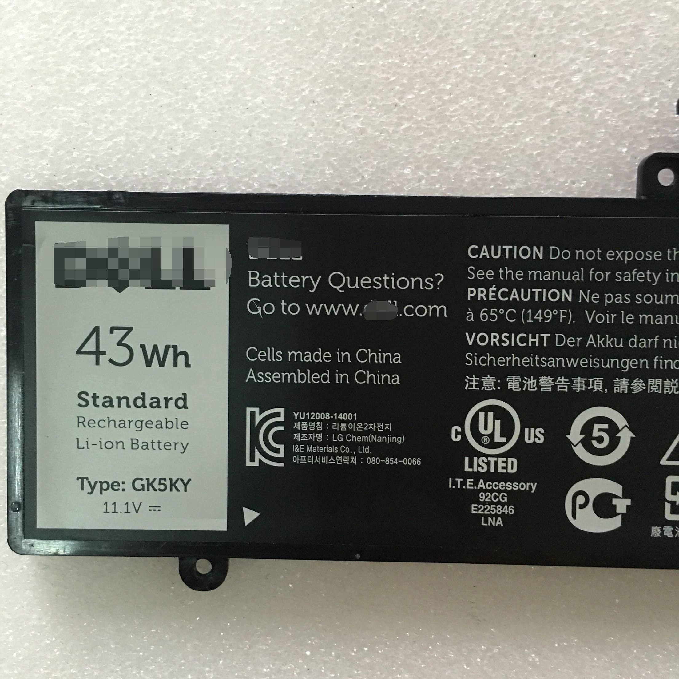 GK5KY Battery For Dell Inspiron 11-3147 Inspiron 13 700 0WF28 4K8YH