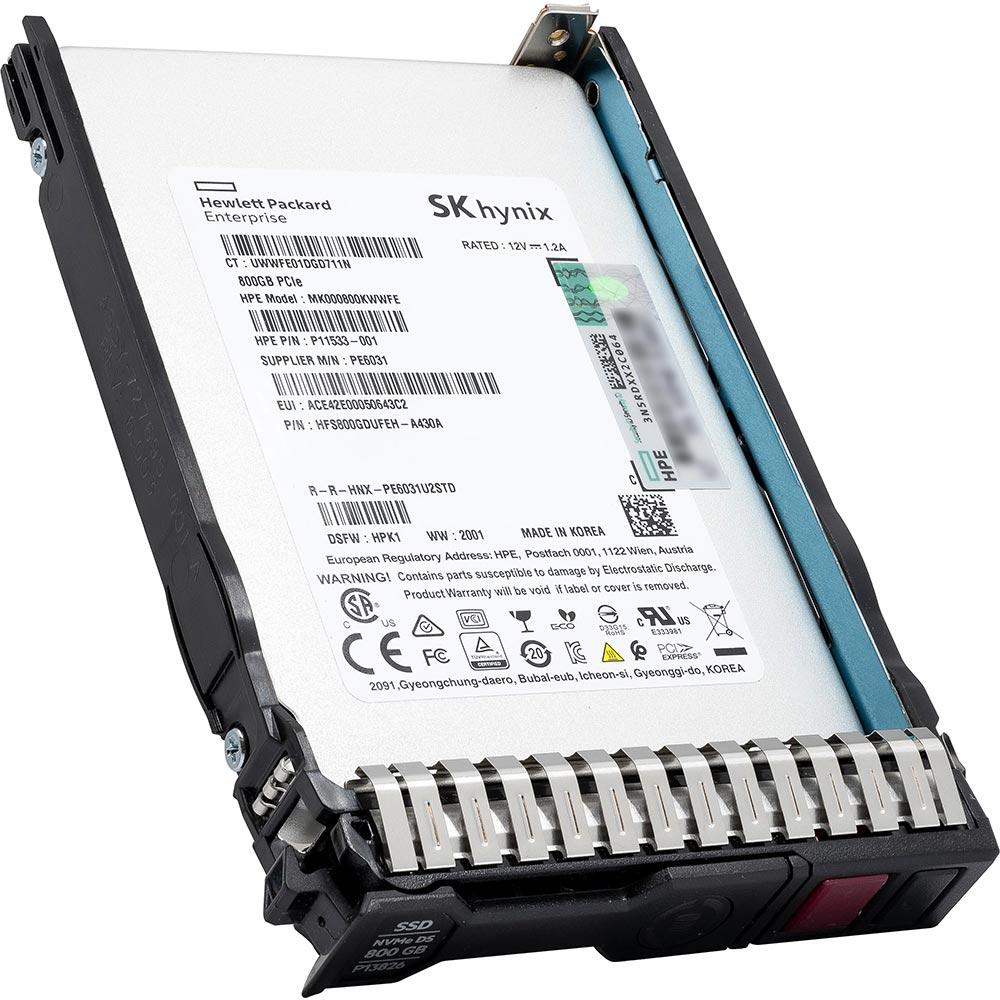 HP Gen10 P13668-B21 P11533-001 800GB PCIe Gen 3.1 x4 4GB/s Mixed Use U.2 NVMe 2.5in Recertified Solid State Drive