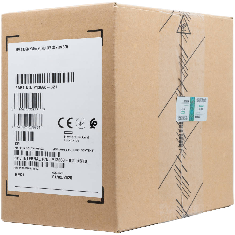 HP Gen10 P13668-B21 P11533-001 800GB PCIe Gen 3.1 x4 4GB/s Mixed Use U.2 NVMe 2.5in Solid State Drive