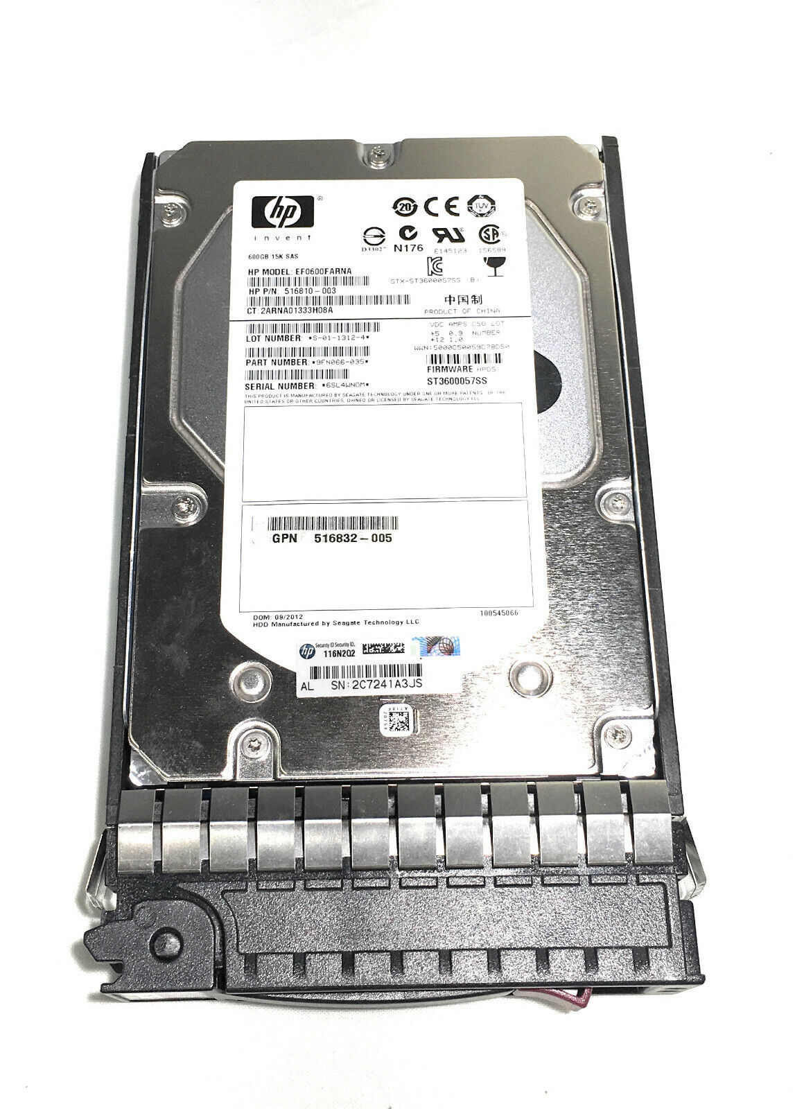 EF0600FARNA 516810-003 DISCO DURO DE 600GB 15K 3.5" 6G DOBLE PUERTO