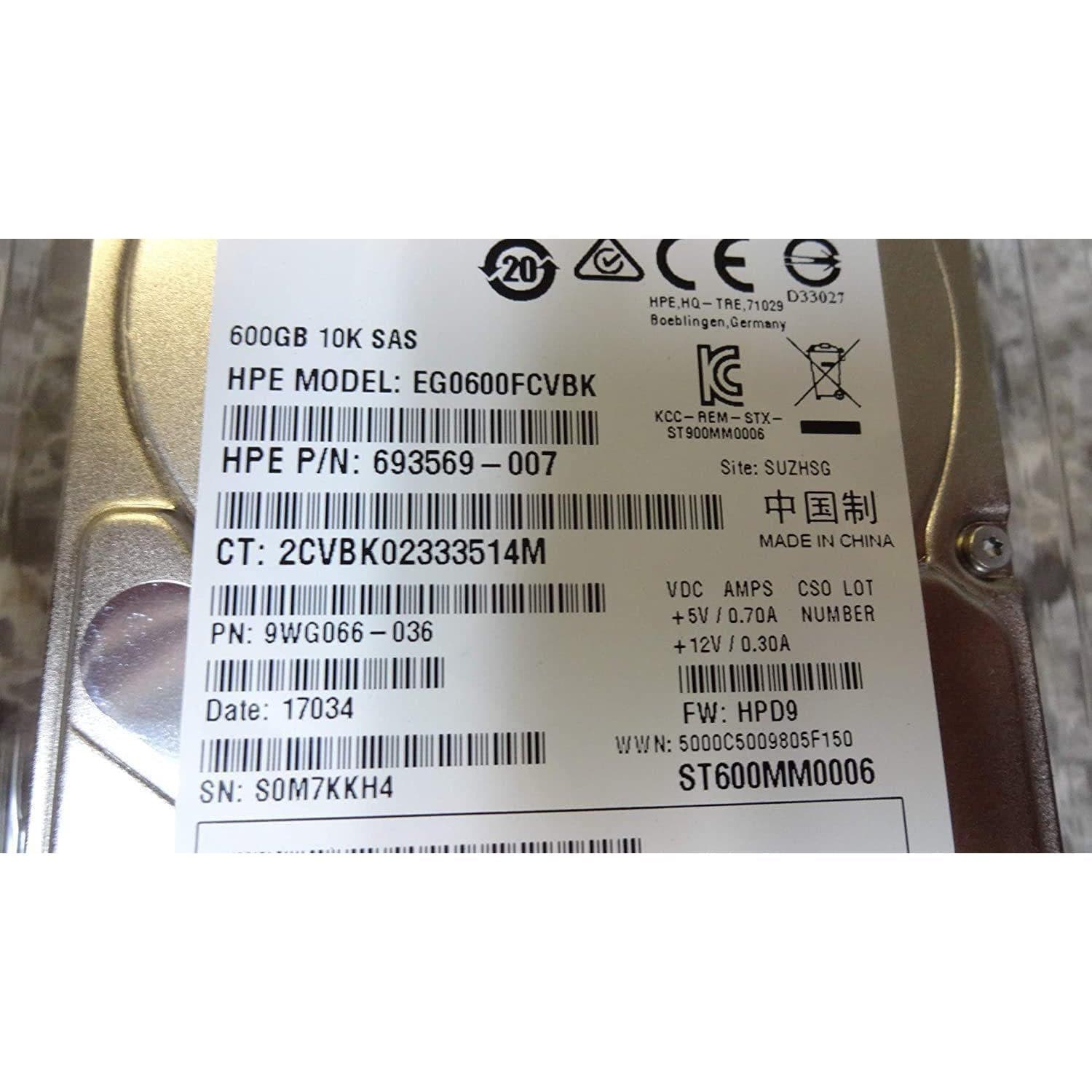 HP EG0600FCVBK 600GB 10K RPM SAS HDD-FoxTI