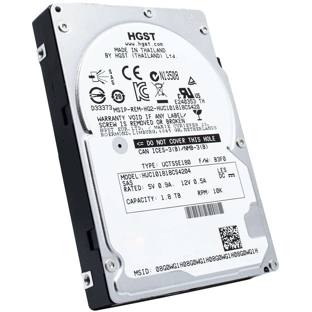 HGST C10K1800 HUC101818CS4204 0B31872 1.8TB 10K RPM SAS 12Gb/s 512e SE 2.5in Hard Drive