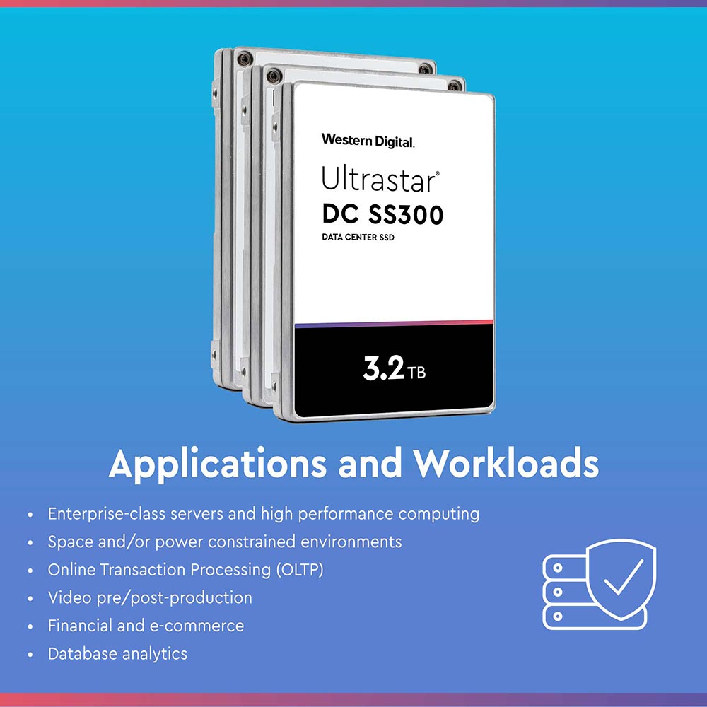 Western Digital Ultrastar DC SS300 HUSMR3232ASS204 3.2TB SAS 12Gb/s 512e 2.5in Recertified Solid State Drive