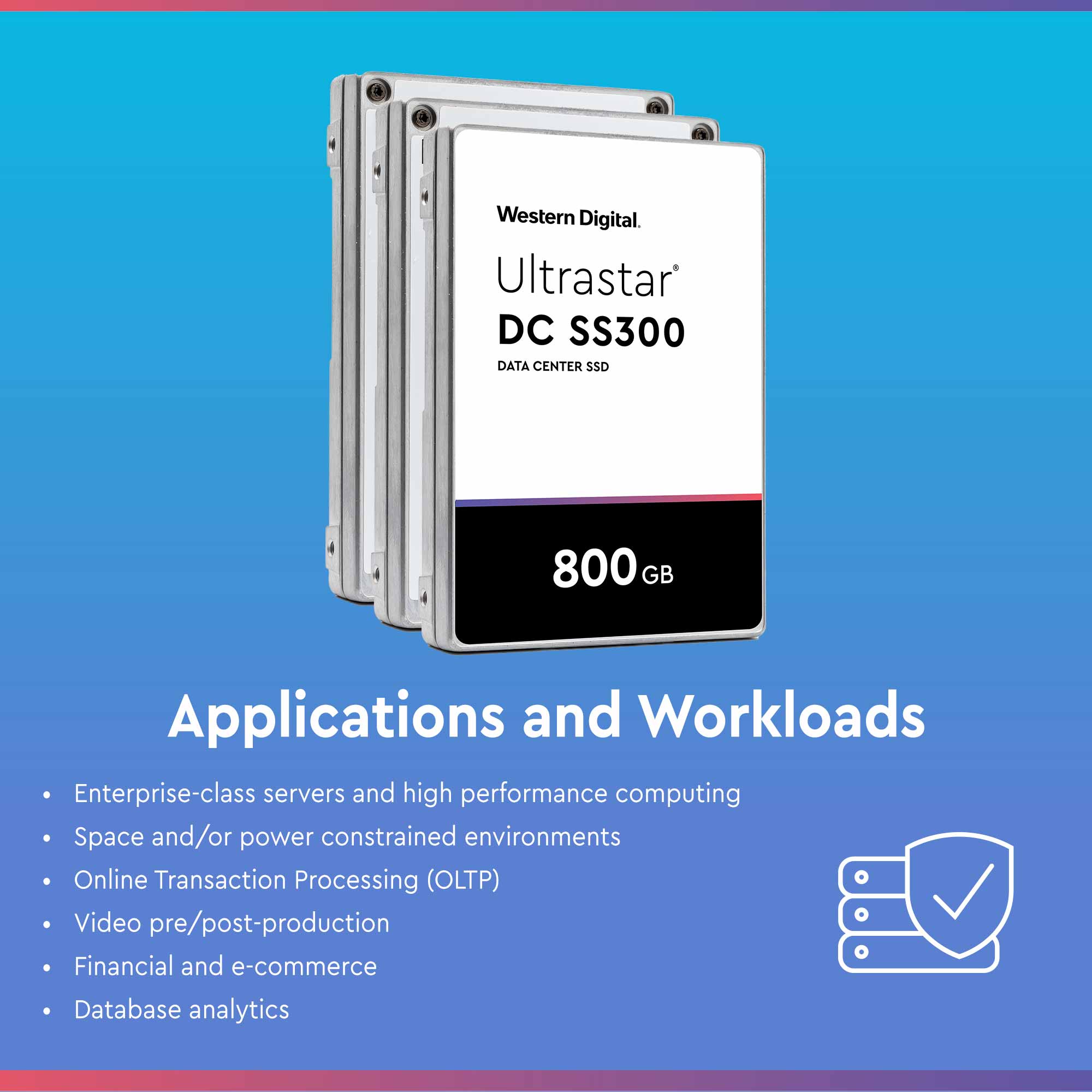 Western Digital DC SS300 HUSMM3280ASS204 800GB SAS 12Gb/s 512e 2.5in Recertified Solid State Drive