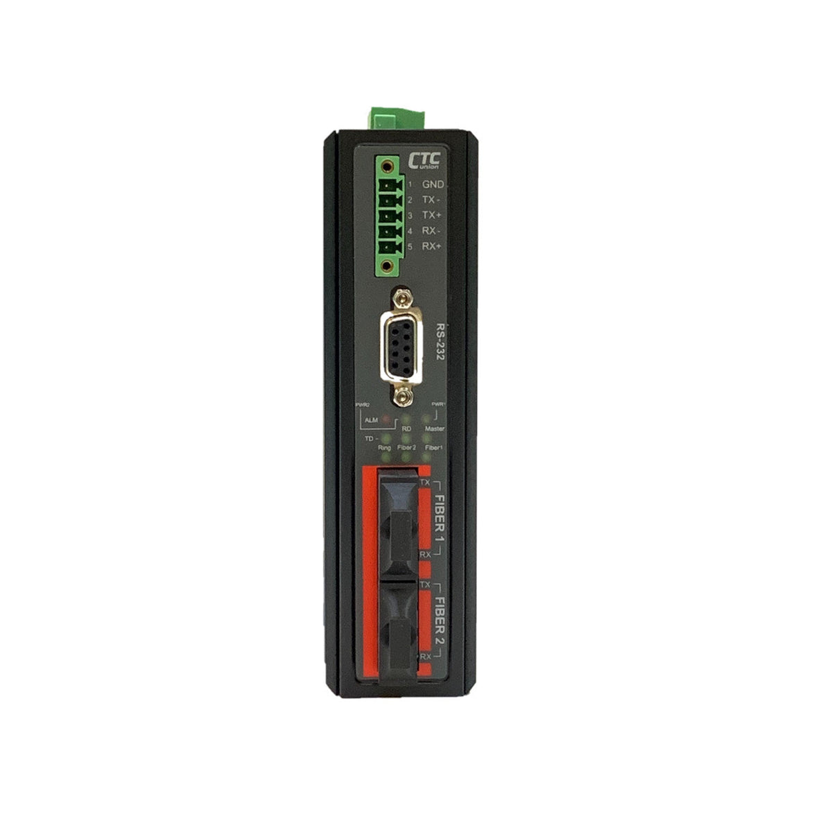 IFC-FDC-SC030 - RS-232, RS-485, RS-422 over daisy chain dual port singlemode fiber industrial media converter, 30Km, 2.5kV isolation, -10-60 Celsius