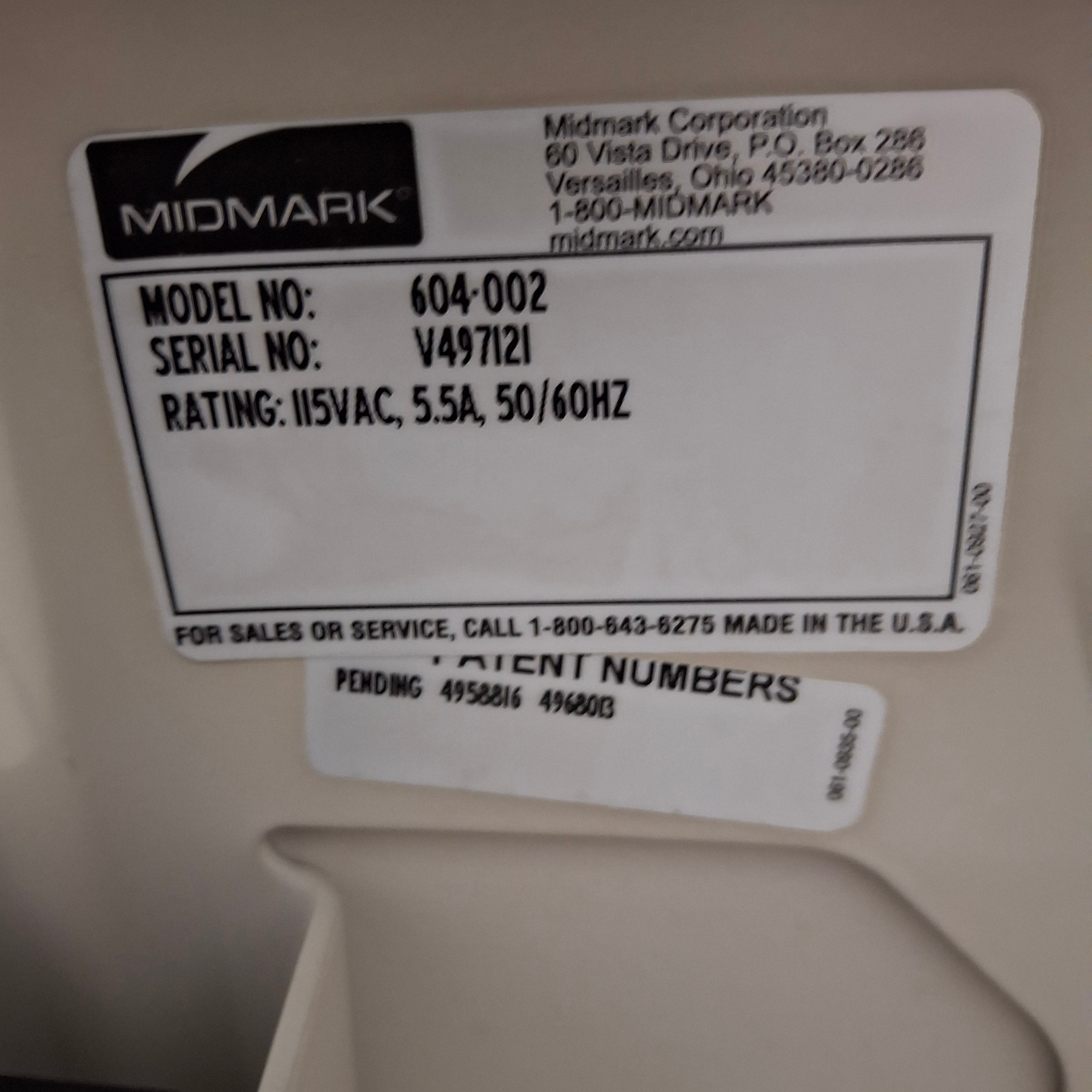 Midmark 604 Manual Examination Table