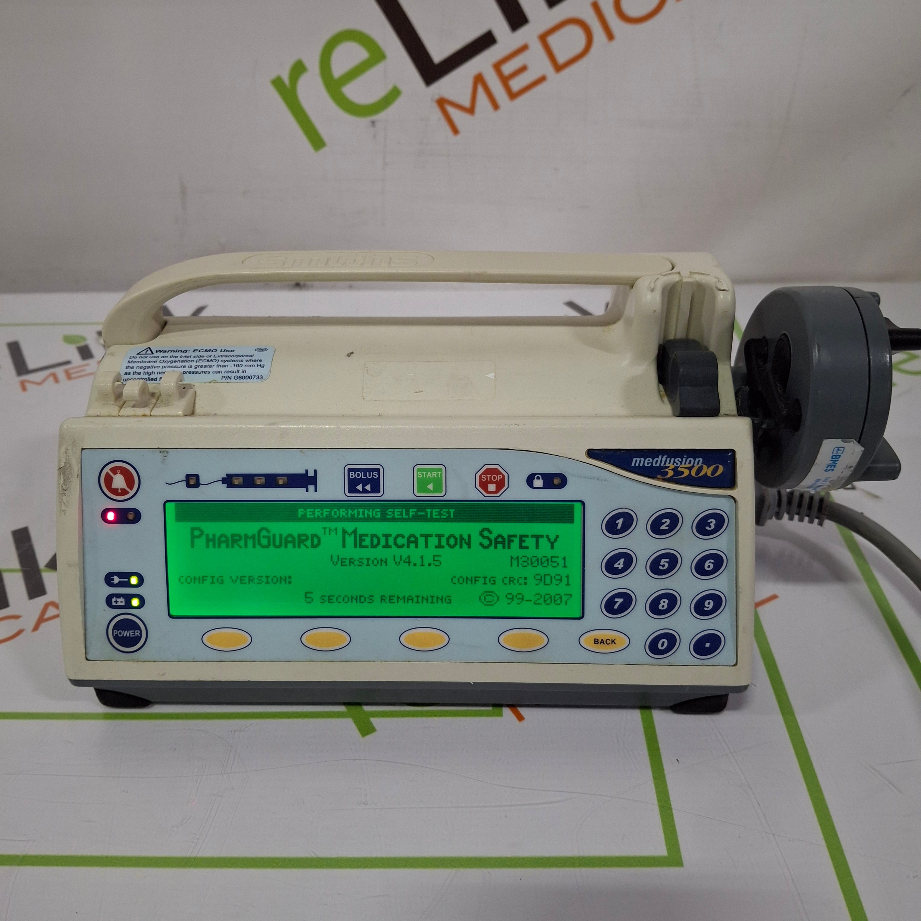 Smiths Medical Medfusion 3500 Version 4 Syringe Infusion Pump