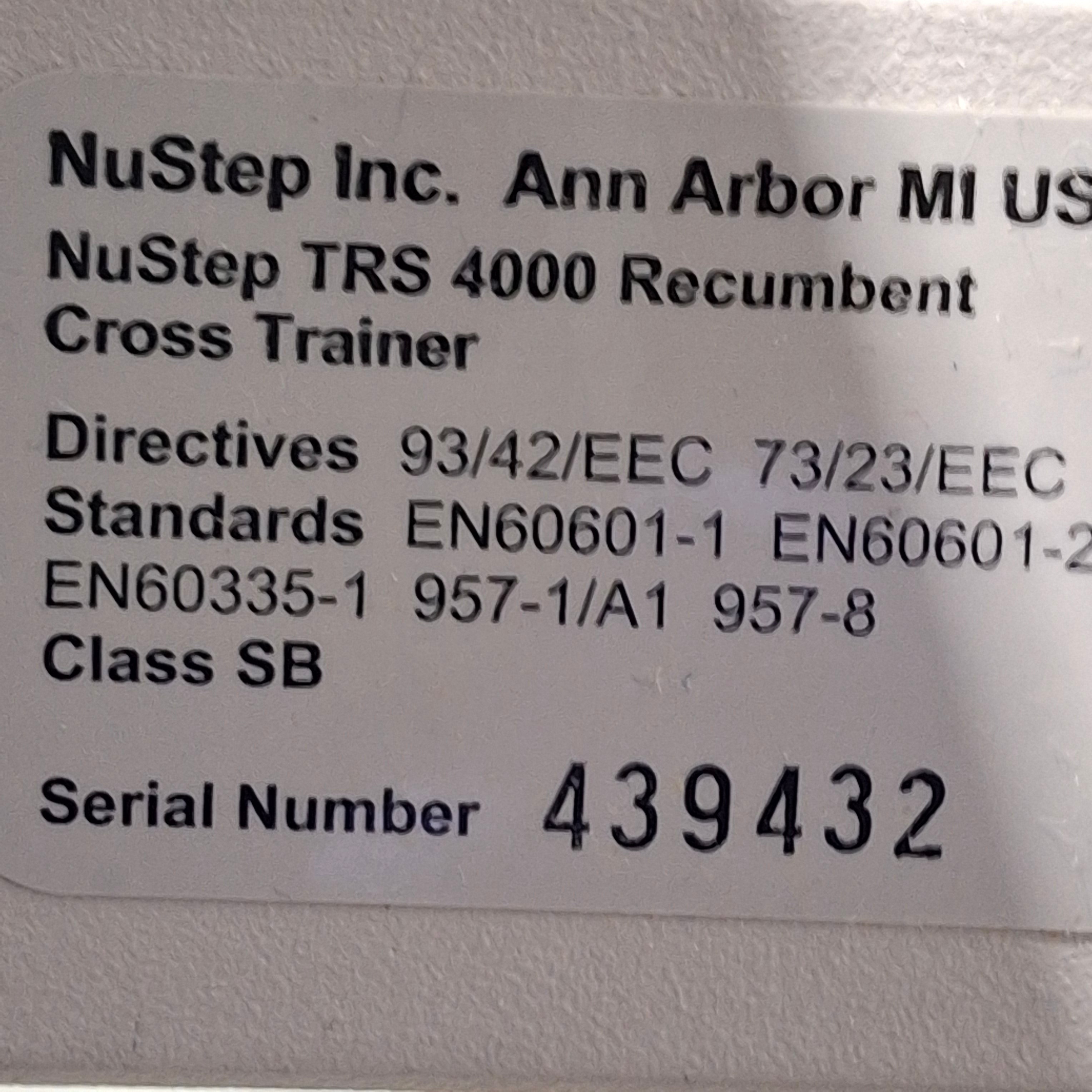 NuStep, Inc. TRS 4000 Recumbent Cross Trainer