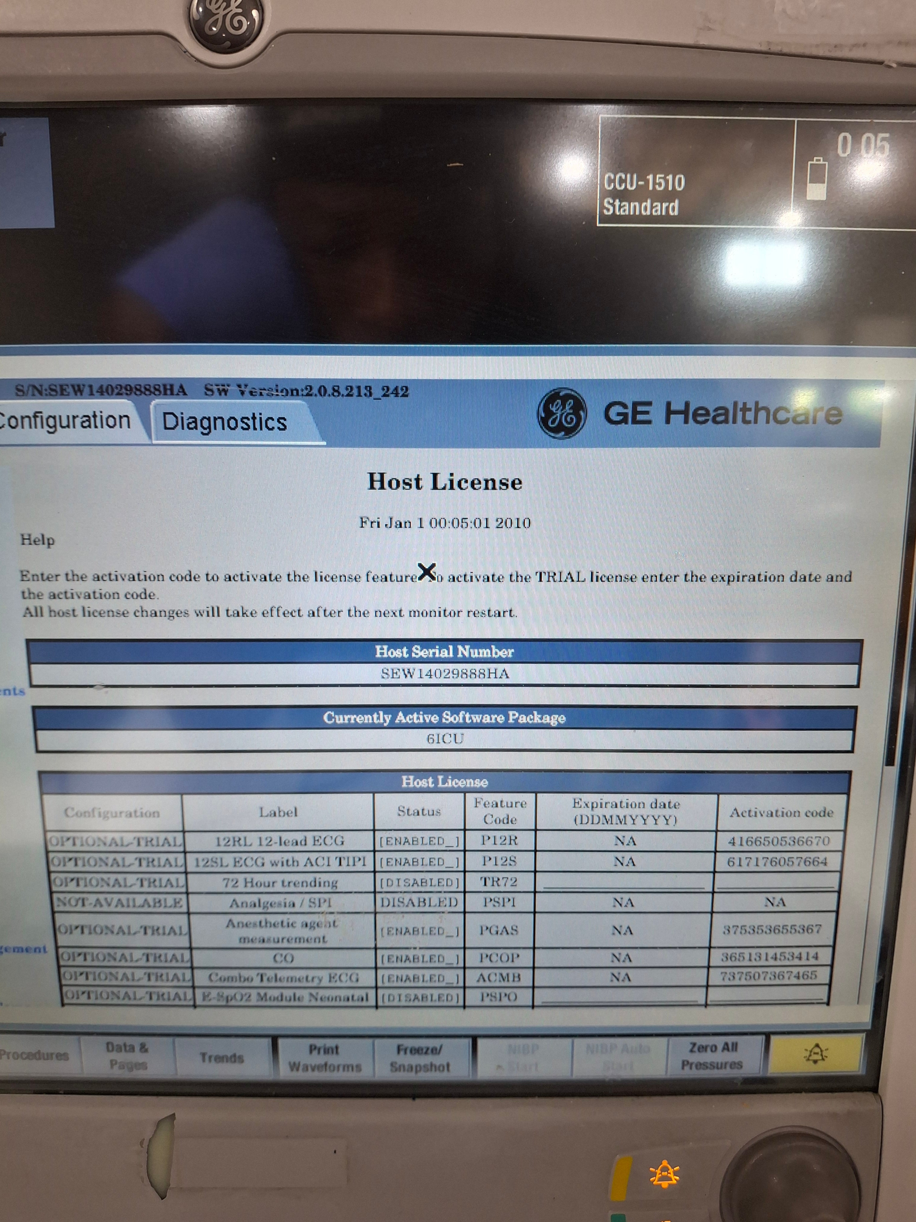 GE Healthcare Carescape B650 Critical Care Patient Monitor