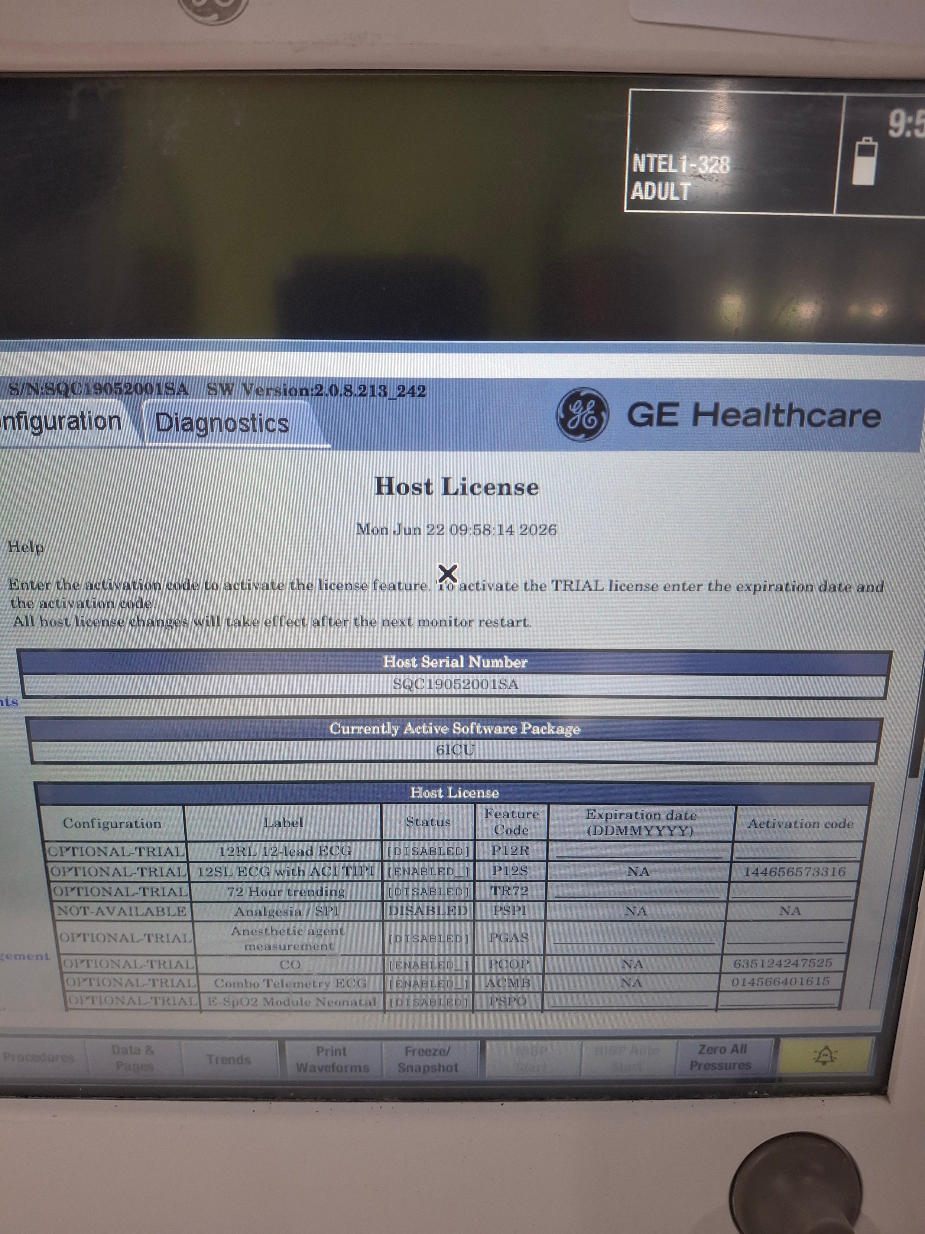 GE Healthcare Carescape B650 Critical Care Patient Monitor
