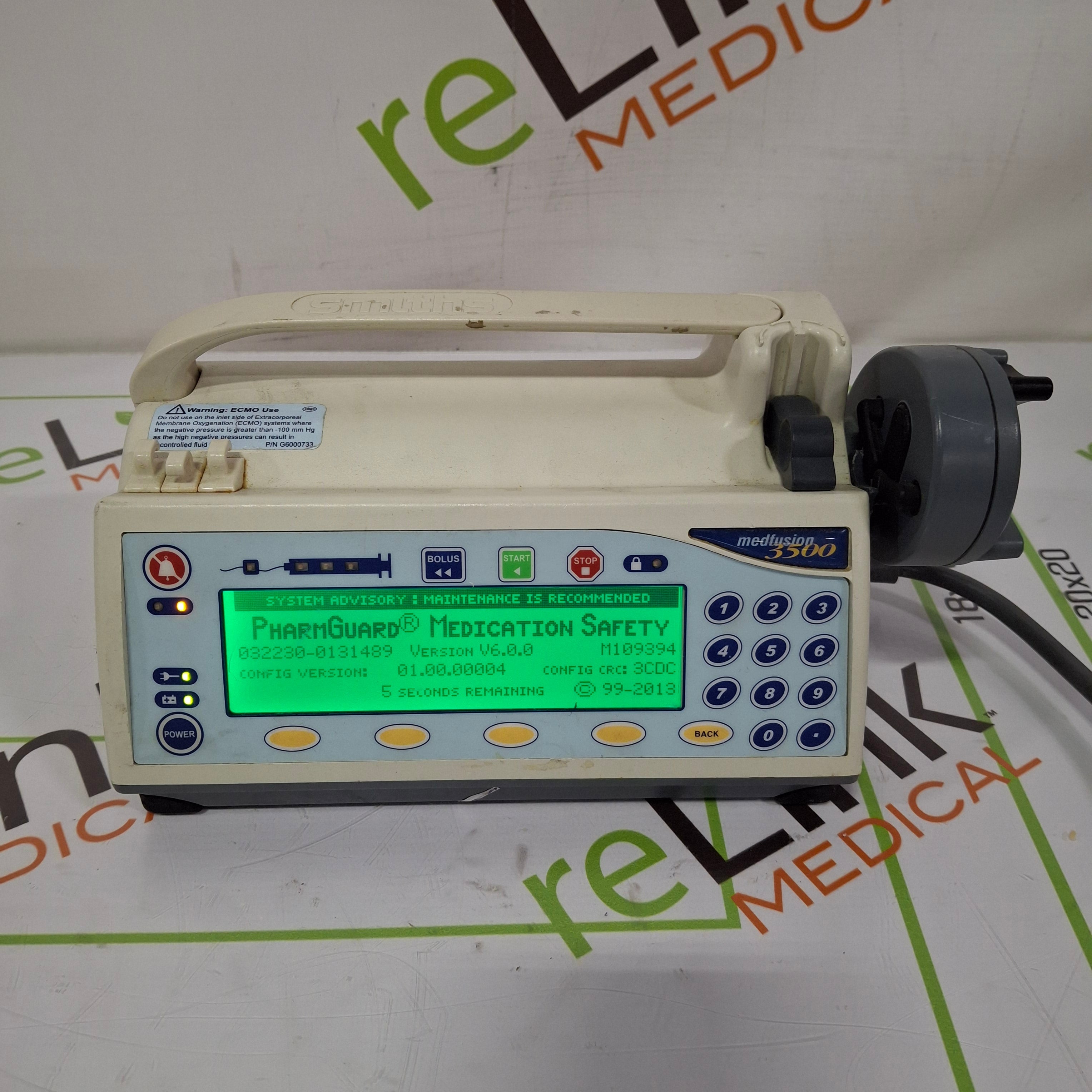 Smiths Medical Medfusion 3500 Version 6 Syringe Infusion Pump