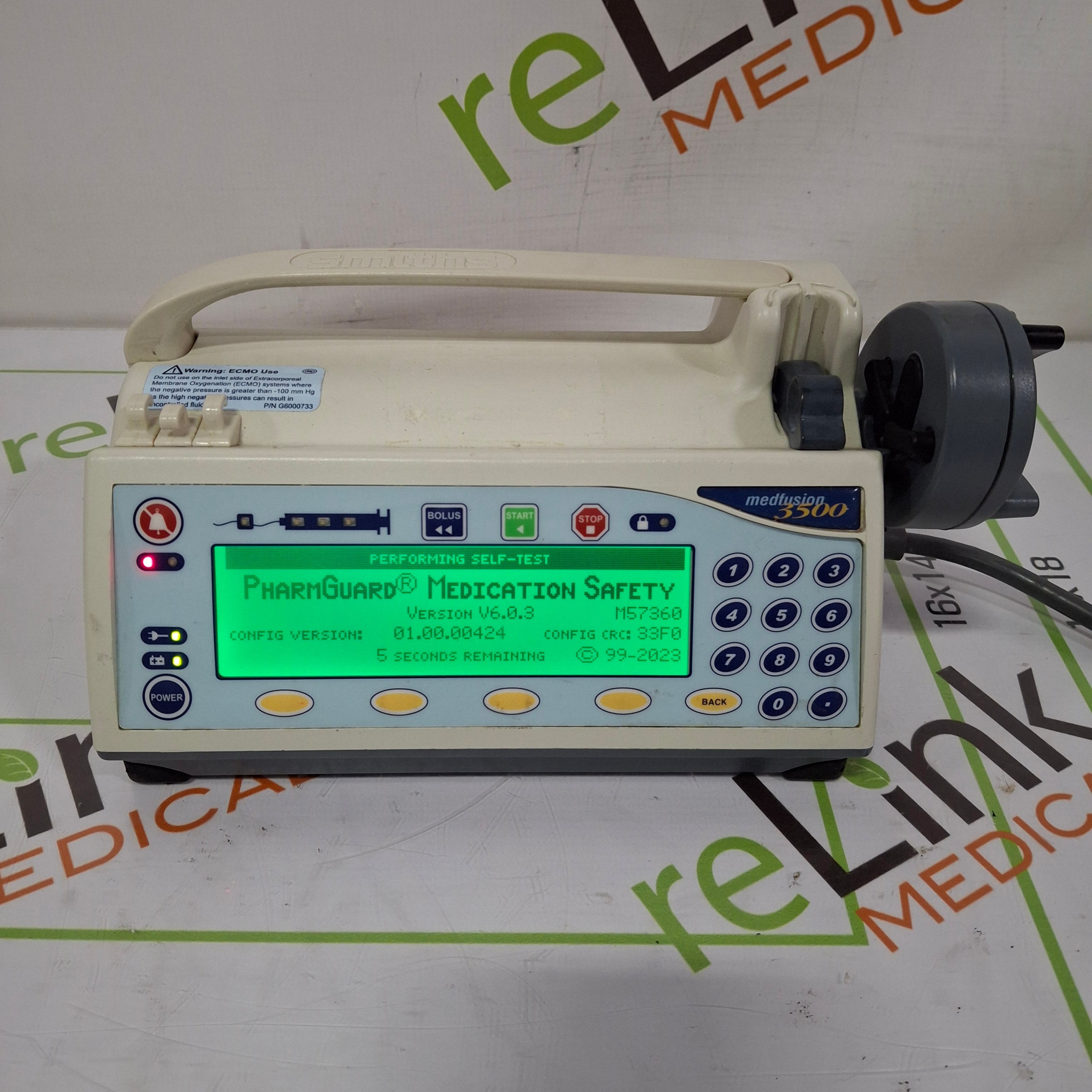 Smiths Medical Medfusion 3500 Version 6 Syringe Infusion Pump