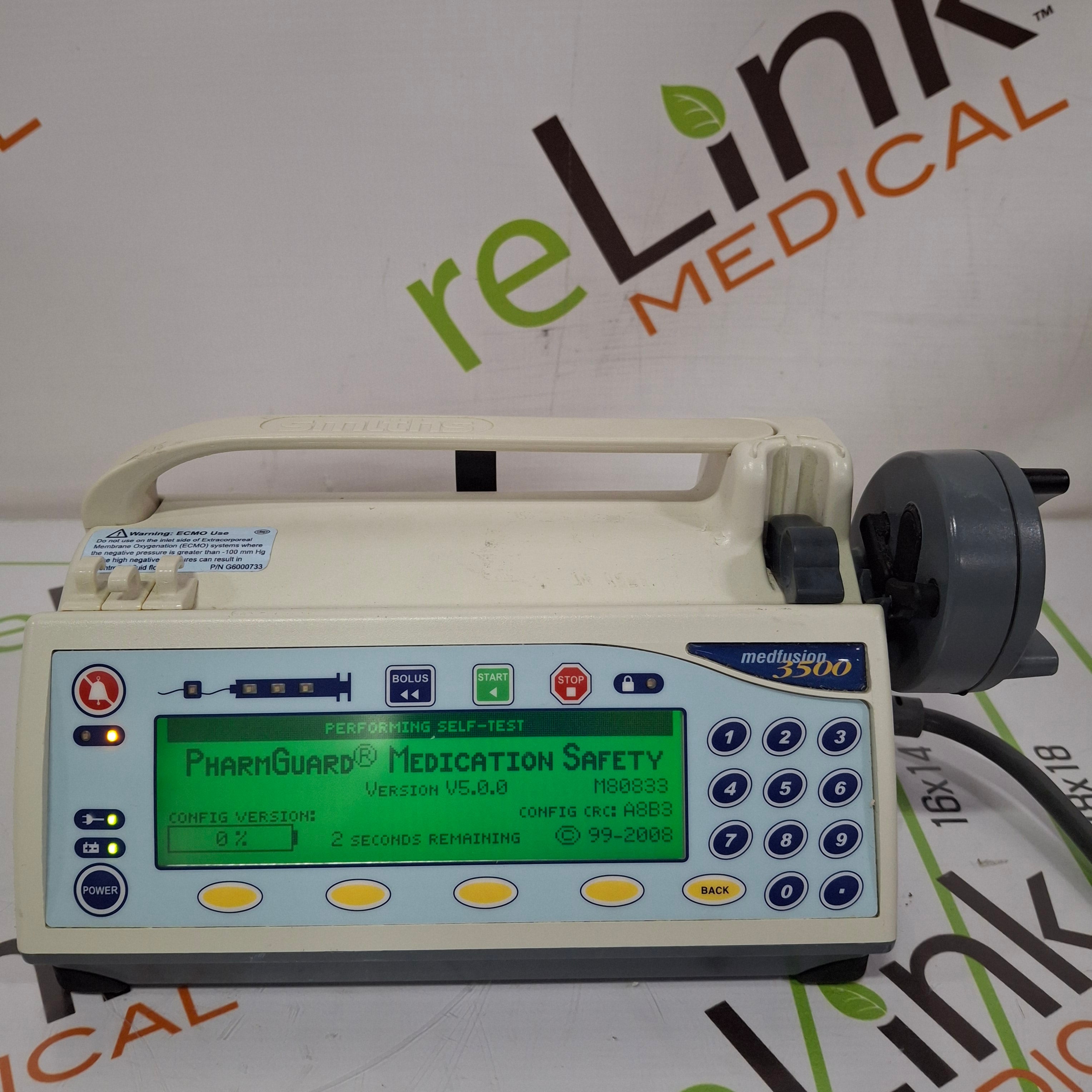 Smiths Medical Medfusion 3500 Version 5 Syringe Infusion Pump