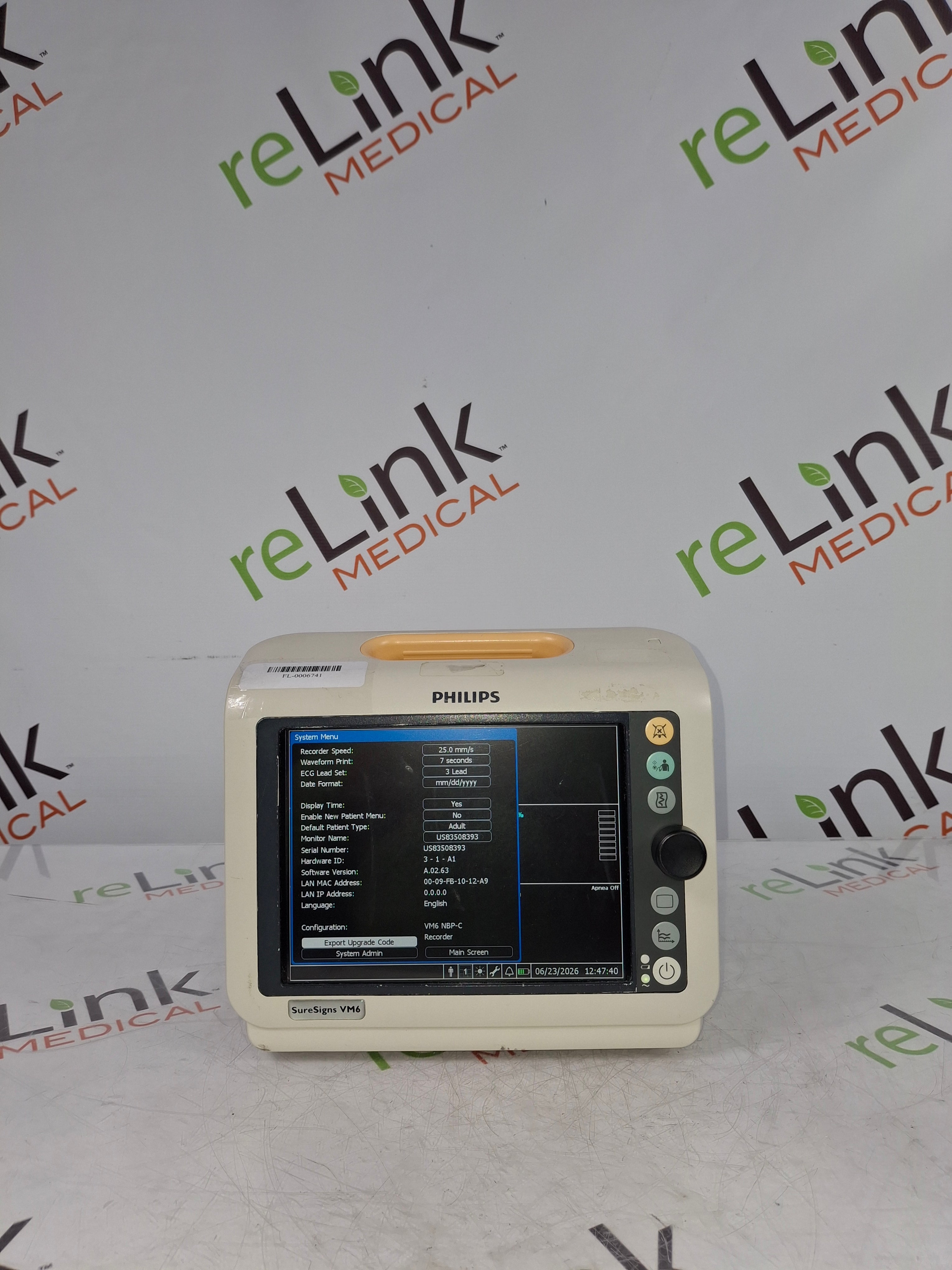 Philips SureSigns VM6 Vital Signs Monitor