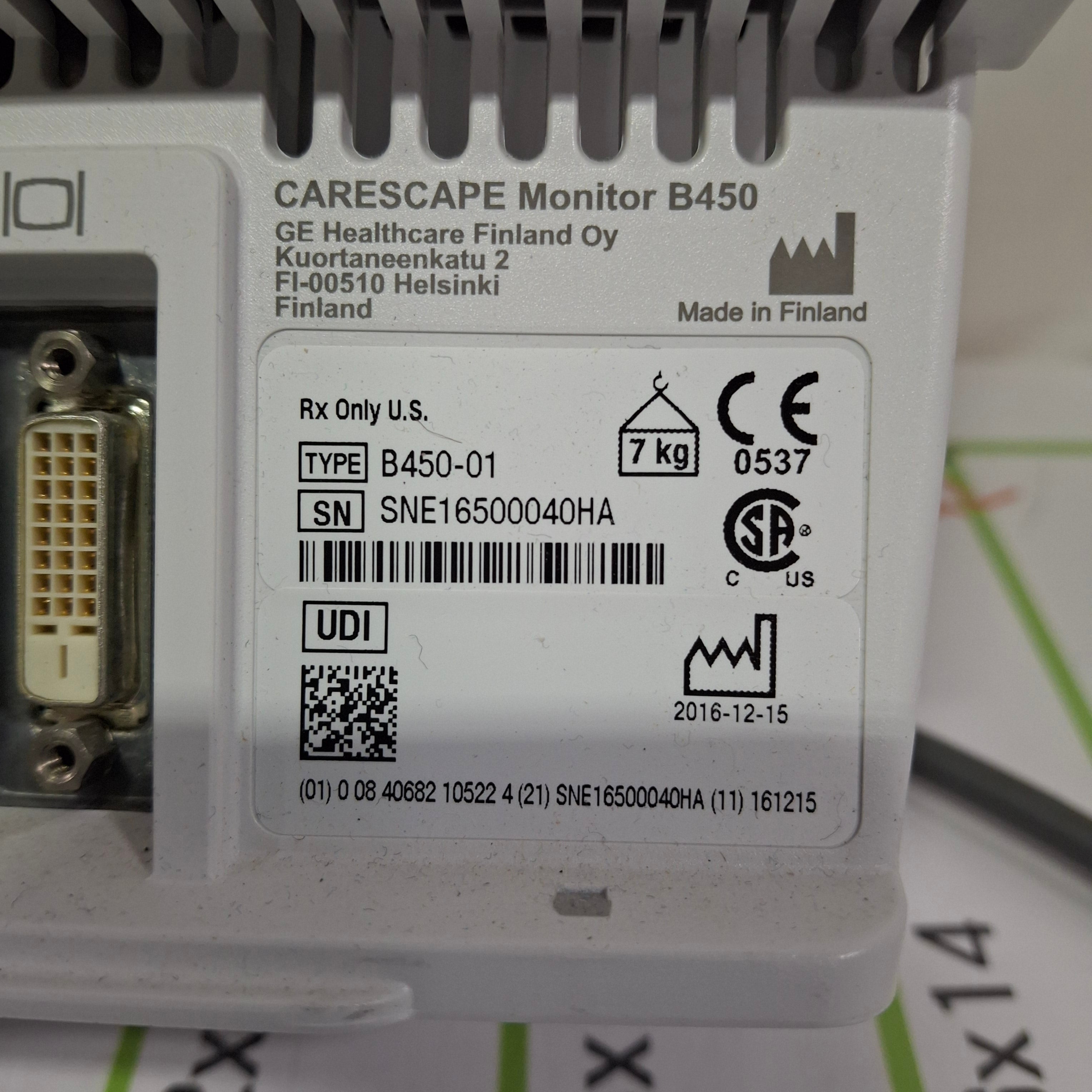 GE Healthcare Carescape B450 Patient Monitor