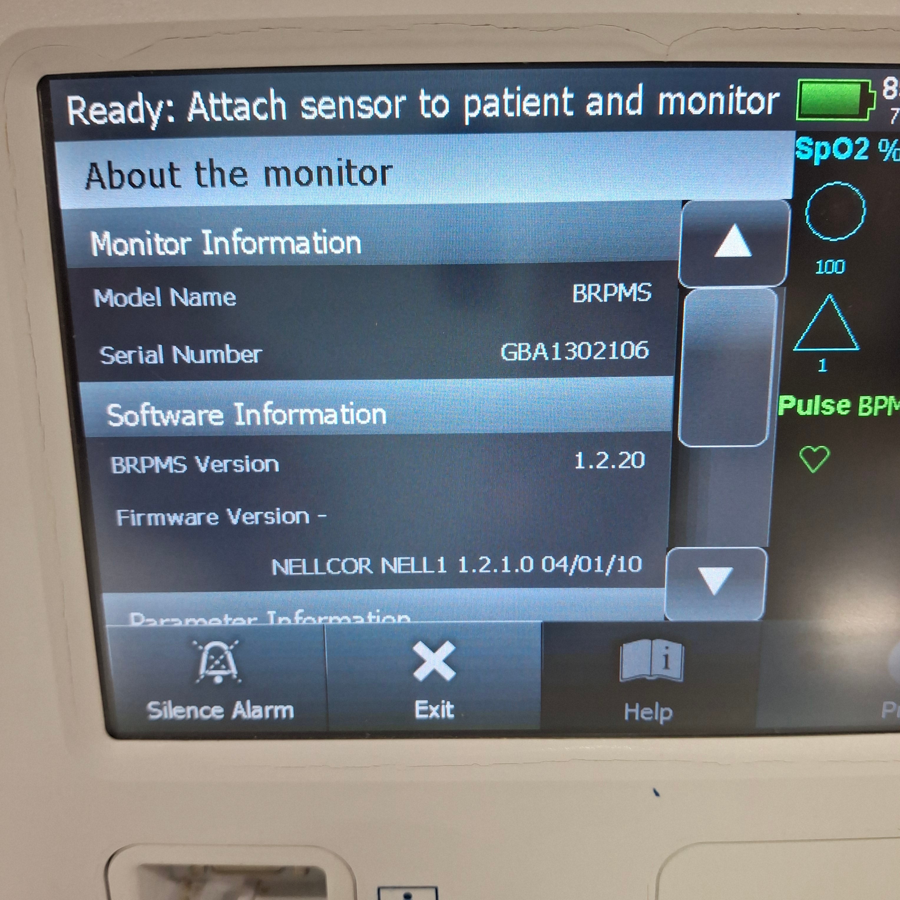 Covidien GR101704 Bedside Respiratory Patient Monitoring System