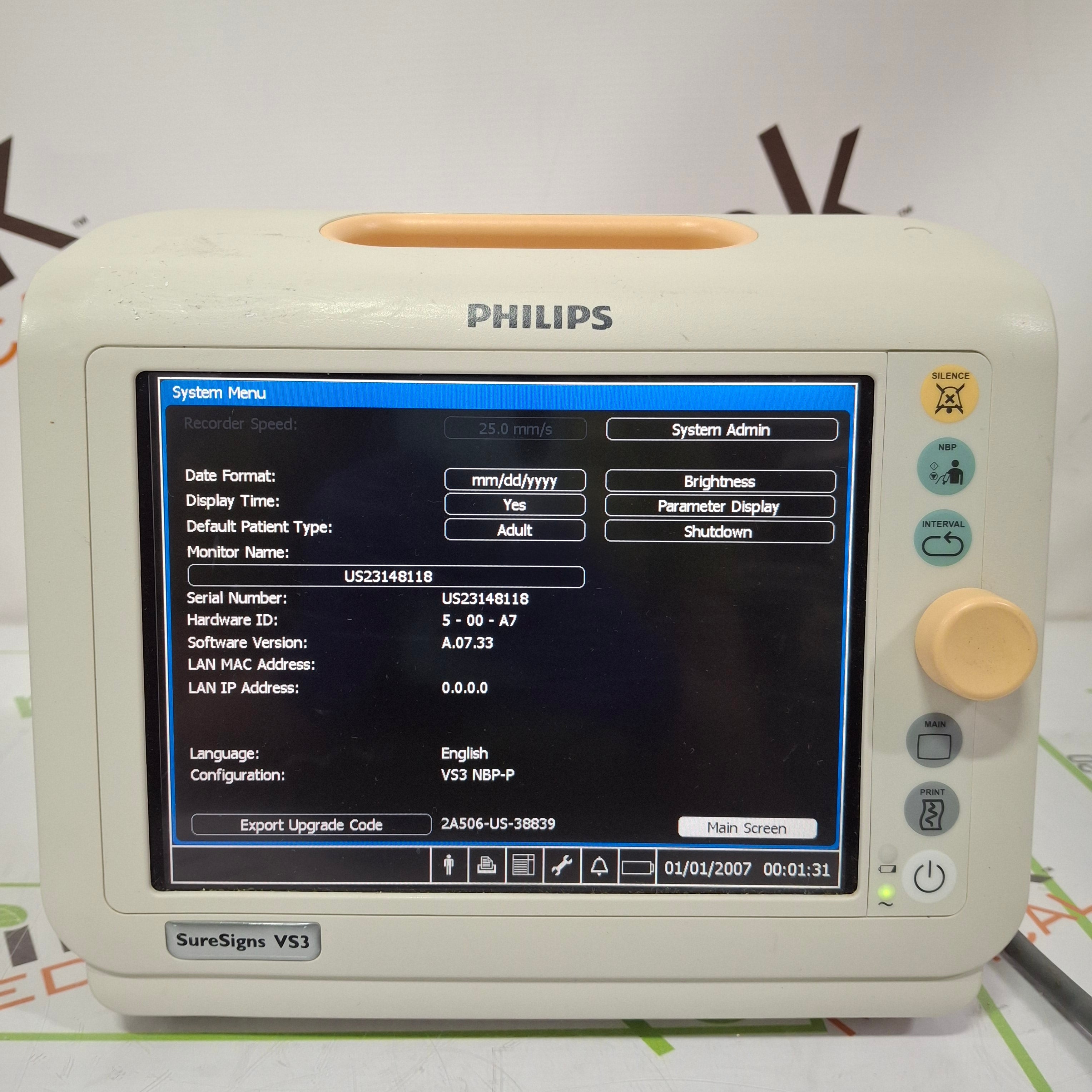 Philips Suresigns VS3 Vital Signs Monitor