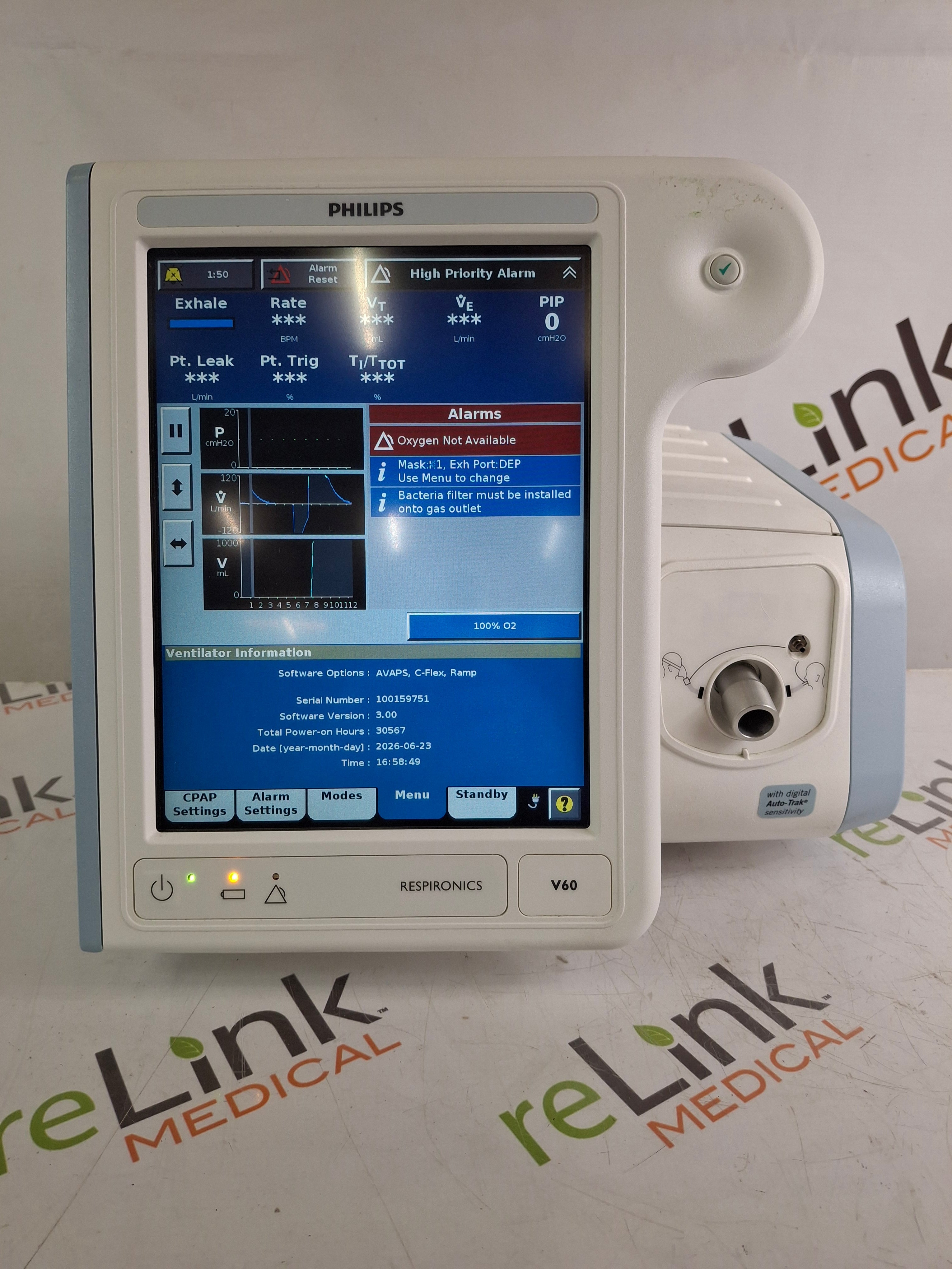 Respironics V60 BiPAP Ventilator Monitor