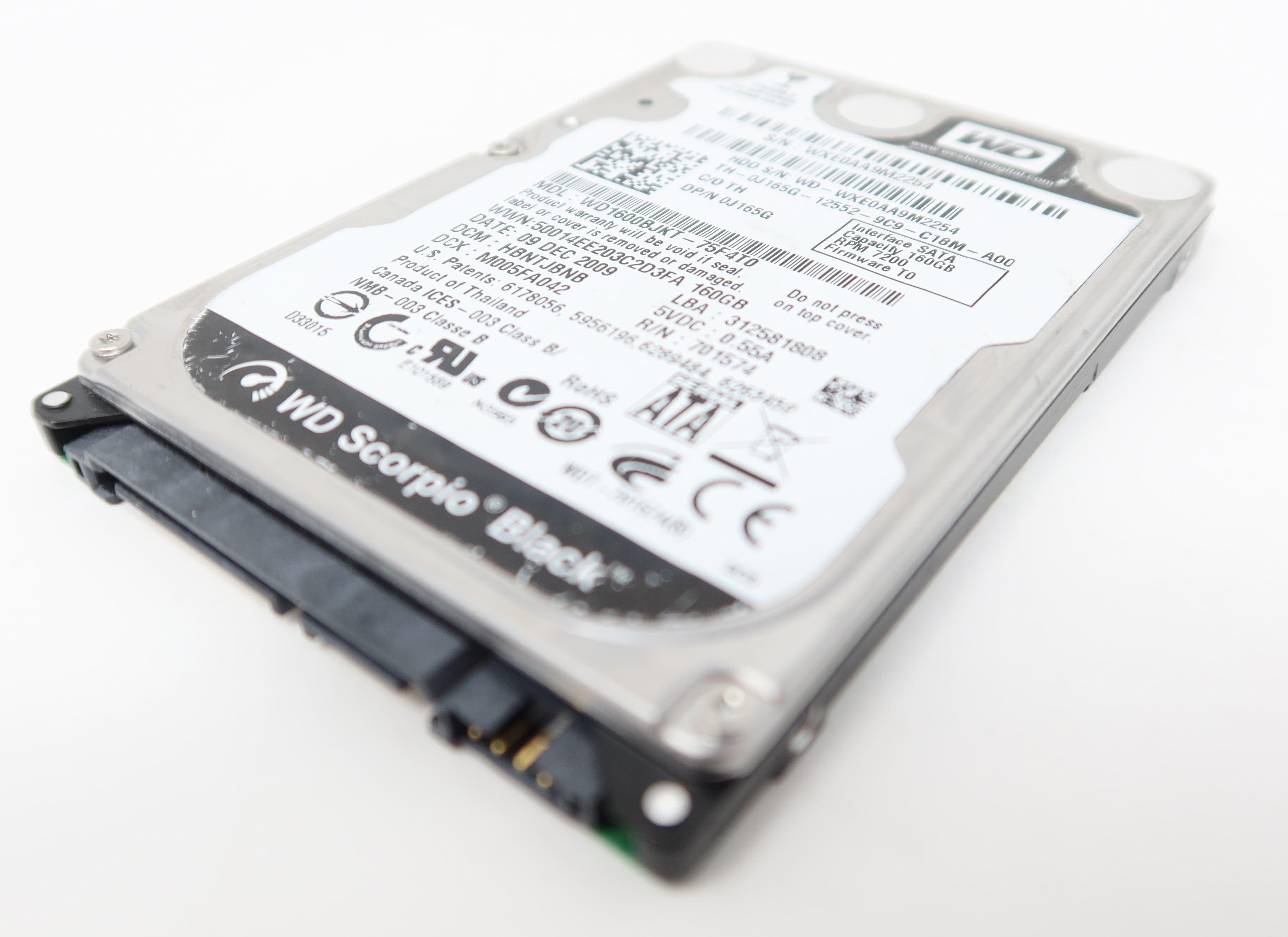 WD1600BJKT WD 160GB 7.2K SATA 2.5in Hard Drive J165G