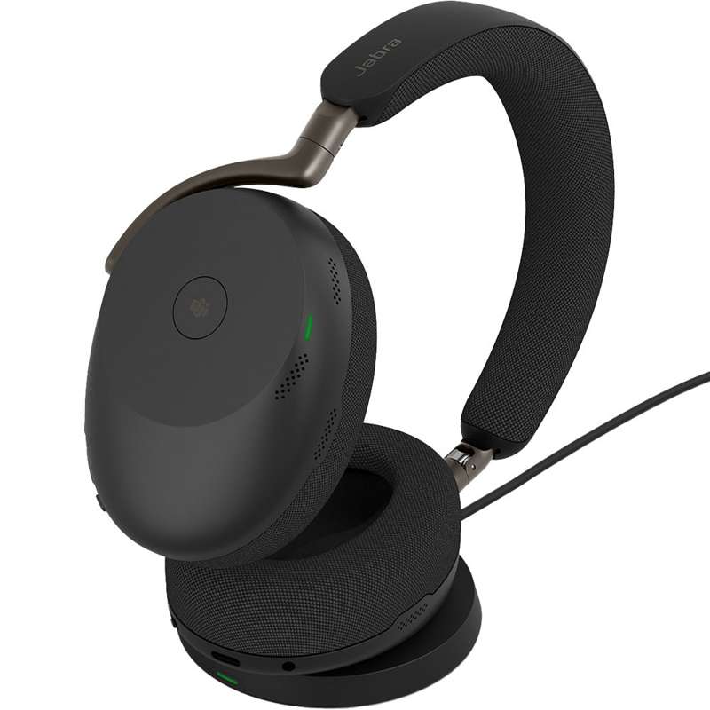 Jabra Evolve3 85 MS Bluetooth Headset - USB-A with Dongle - Black (Wireless Charging Pad)