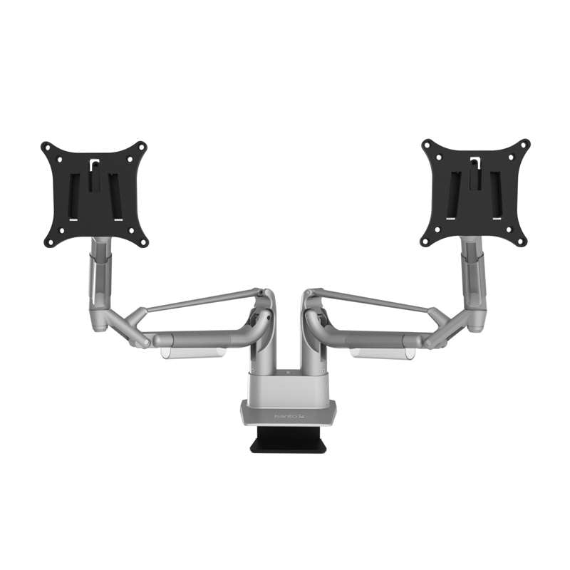 Kanto Dual-Monitor Gas Shock Desktop Mount for 17-inch to 32-inch Displays - Silver