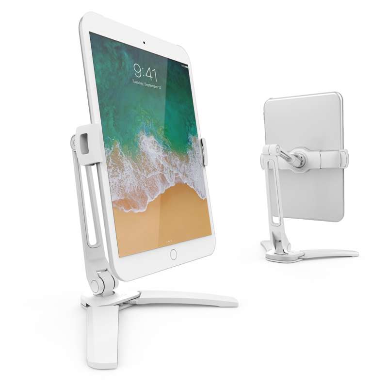 Kanto Universal Phone and Tablet Stand with Mounting Bracket / Folding Legs - White