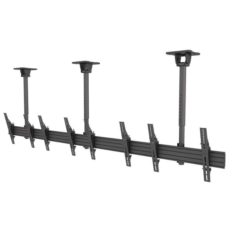 Kanto Menu Board Ceiling Mount System with Tilting Arms for 40-Inch to 60-Inch TVs (4 wide, 1 high, 1 sided)