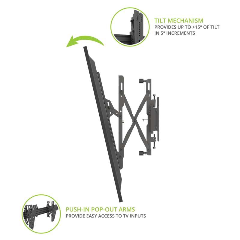Kanto Menu Board Wall Mount System with Tilting Arms for 40" - 60" TVs