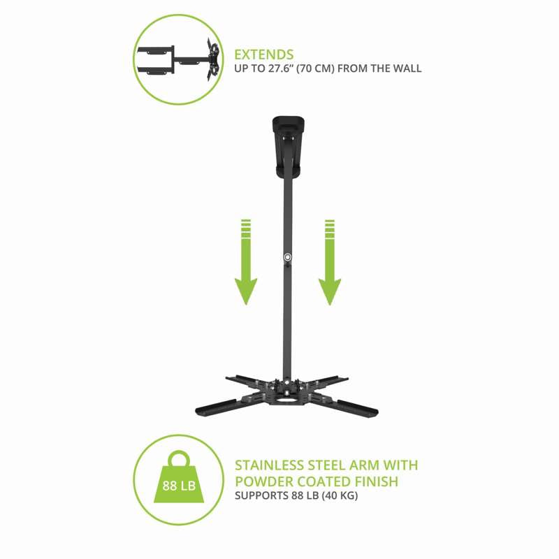 Kanto Outdoor Full Motion TV Wall Mount for 37-inch to 60-inch TVs -Galvanized