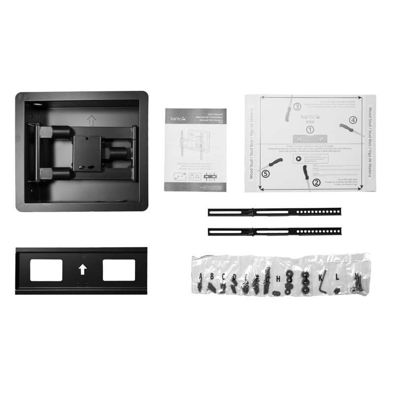Kanto Recessed In-Wall Full Motion TV Mount for 32-inch to 55-inch TVs
