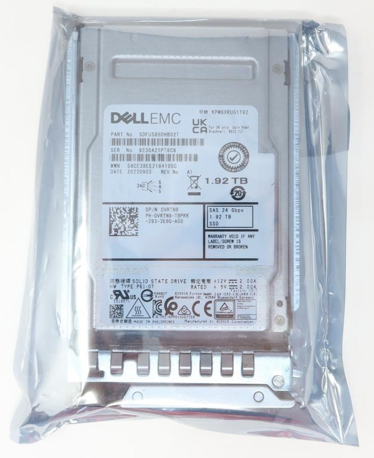 KPM6XRUG1T92 0VRTN9 1.92TB SAS 2.5" 24G RI G14-G16 SSD SDFUSB5DHB02T