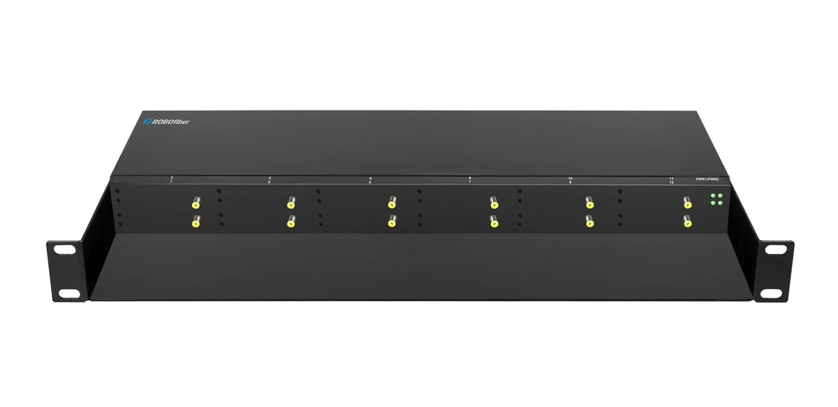 LFC-CH12-AD - 12 slot fiber chassis with redundant AC 100-240V and DC 36-72V power supplies and fans (for LFC series converters)