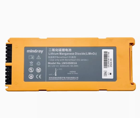 LM34S001A (Li-MnO₂) Battery For Mindray D1 Defibrillator Lithium Manganese Dioxide