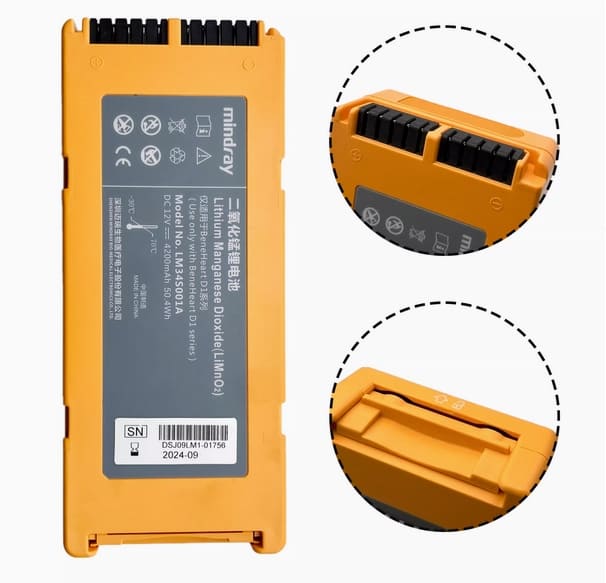 LM34S001A (Li-MnO₂) Battery For Mindray D1 Defibrillator Lithium Manganese Dioxide