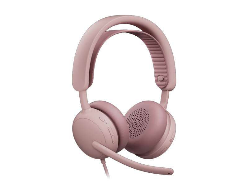 Logitech Zone Wired 2 for Business Wired USB headset - Teams version, Rose