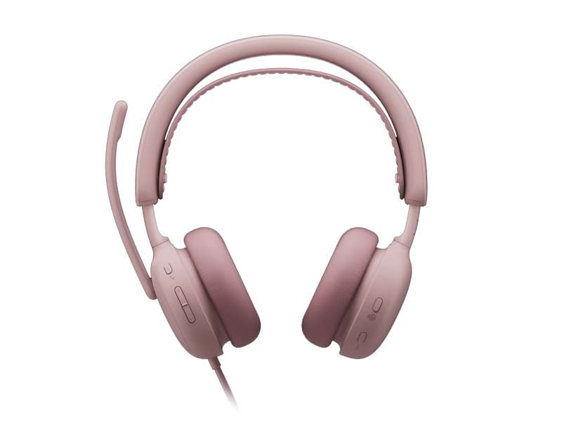 Logitech Zone Wired 2 for Business Wired USB headset - Teams version, Rose
