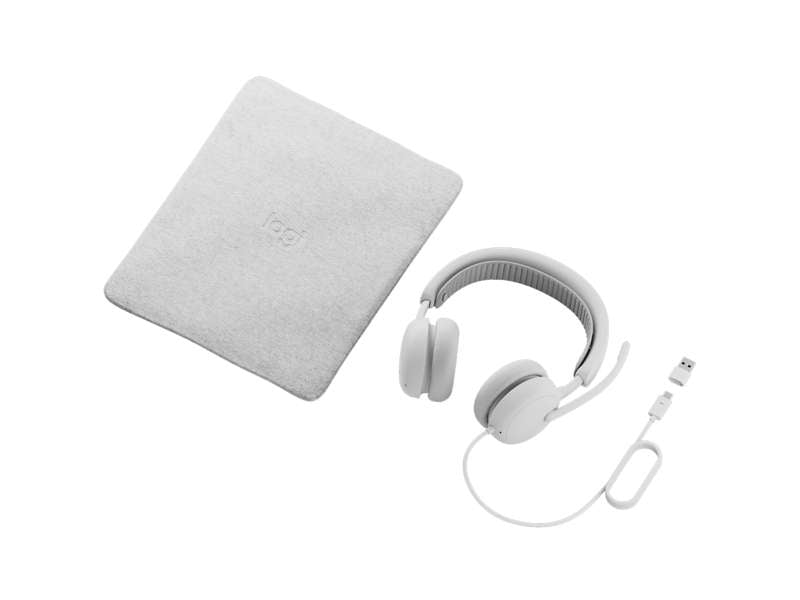 Logitech Zone Wired 2 for Business Wired USB headset- Teams version, Off-white