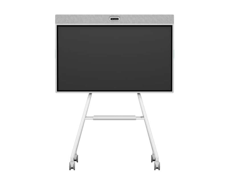Logitech Rally Board 65" Touchscreen Monitor(Off-White) and Cart Bundle