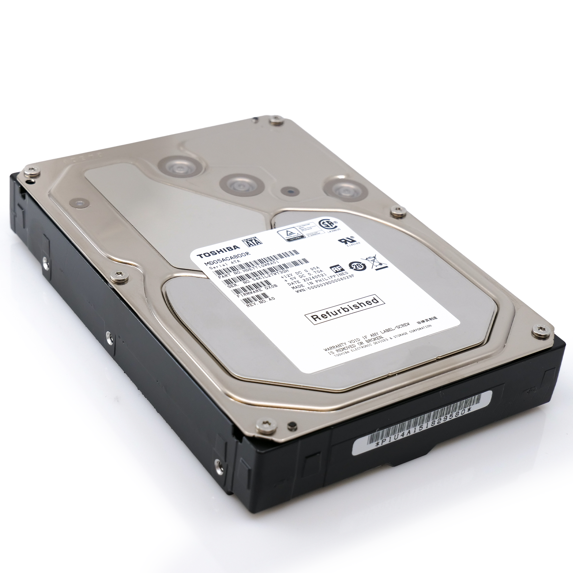 Toshiba MD05 MD05ACA800R 8TB 7.2K RPM SATA 6Gb/s Desktop 3.5in Recertified Hard Drive