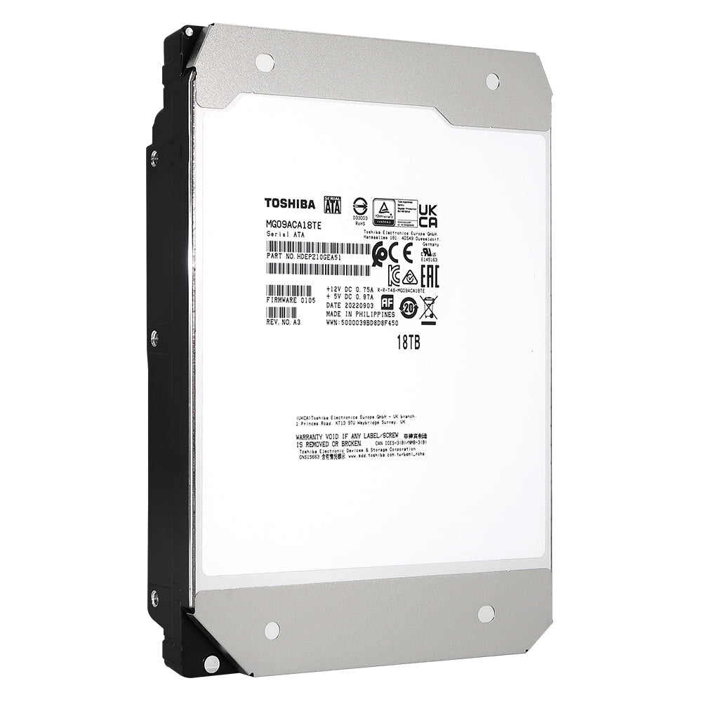 Toshiba MG09 MG09ACA18TE 18TB 7.2K RPM SATA 6Gb/s 512e 3.5in Hard Drive