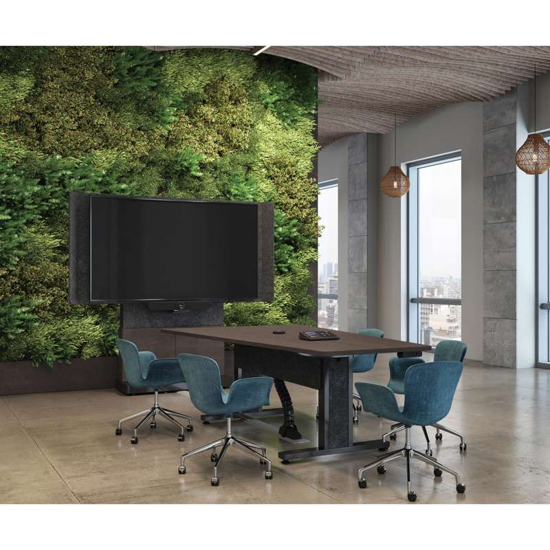Middle Atlantic Forum Free-Standing 48" (2-Bay) Display Stand for (1) 56" to 65" Display, Dark Finish