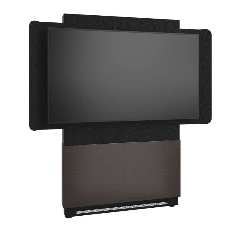 Middle Atlantic Forum Floor-to-Wall Mounted 48" (2-Bay) Display Stand for (1) 66" to 75" Display, Dark Finish