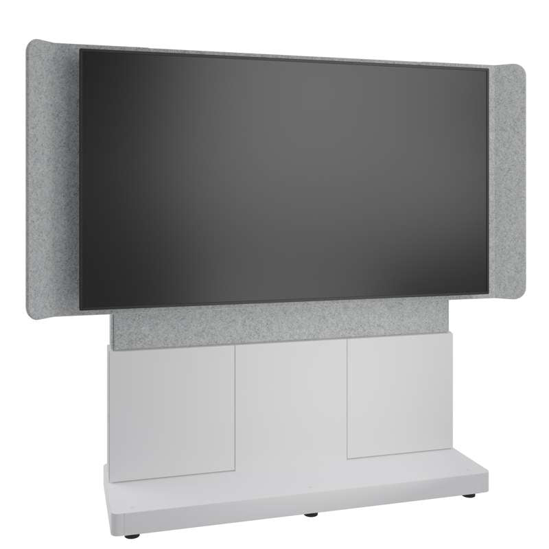 Middle Atlantic Forum Free-Standing 66" (3 Bay) Display Stand for (1) 86" to 100" Display, Light Finish