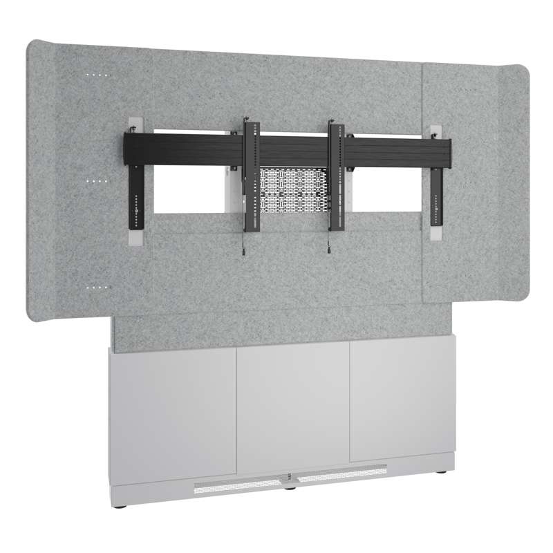 Middle Atlantic Forum Floor-to-Wall Mounted 66" (3 Bay) Display Stand for (1) 70" to 75" Display, Light Finish