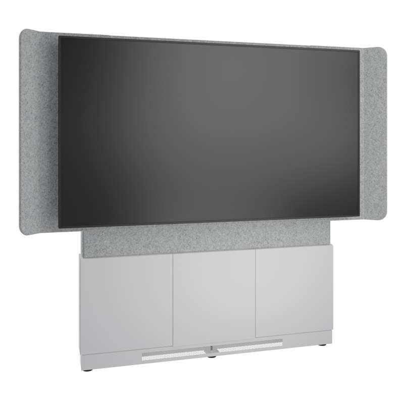 Middle Atlantic Forum Floor-to-Wall Mounted 66" (3 Bay) Display Stand for (1) 76" to 85" Display, Light Finish